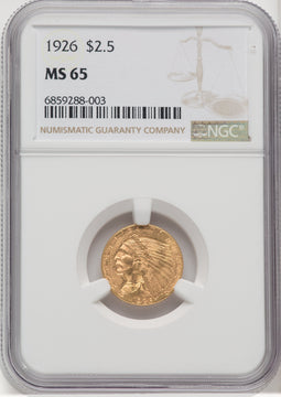 1926 $2.50 Indian Quarter Eagle NGC MS65 (767975032)