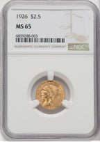 1926 $2.50 Indian Quarter Eagle NGC MS65 (767975032)