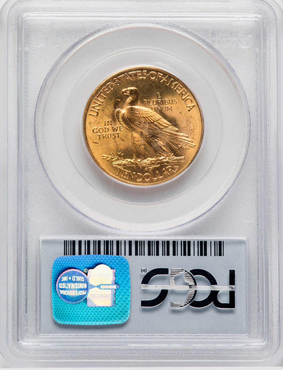 1932 $10 CAC Blue Gradient Indian Eagle PCGS MS63