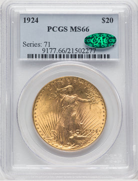 1924 $20 Saint Saint-Gaudens Double Eagle PCGS CAC MS66