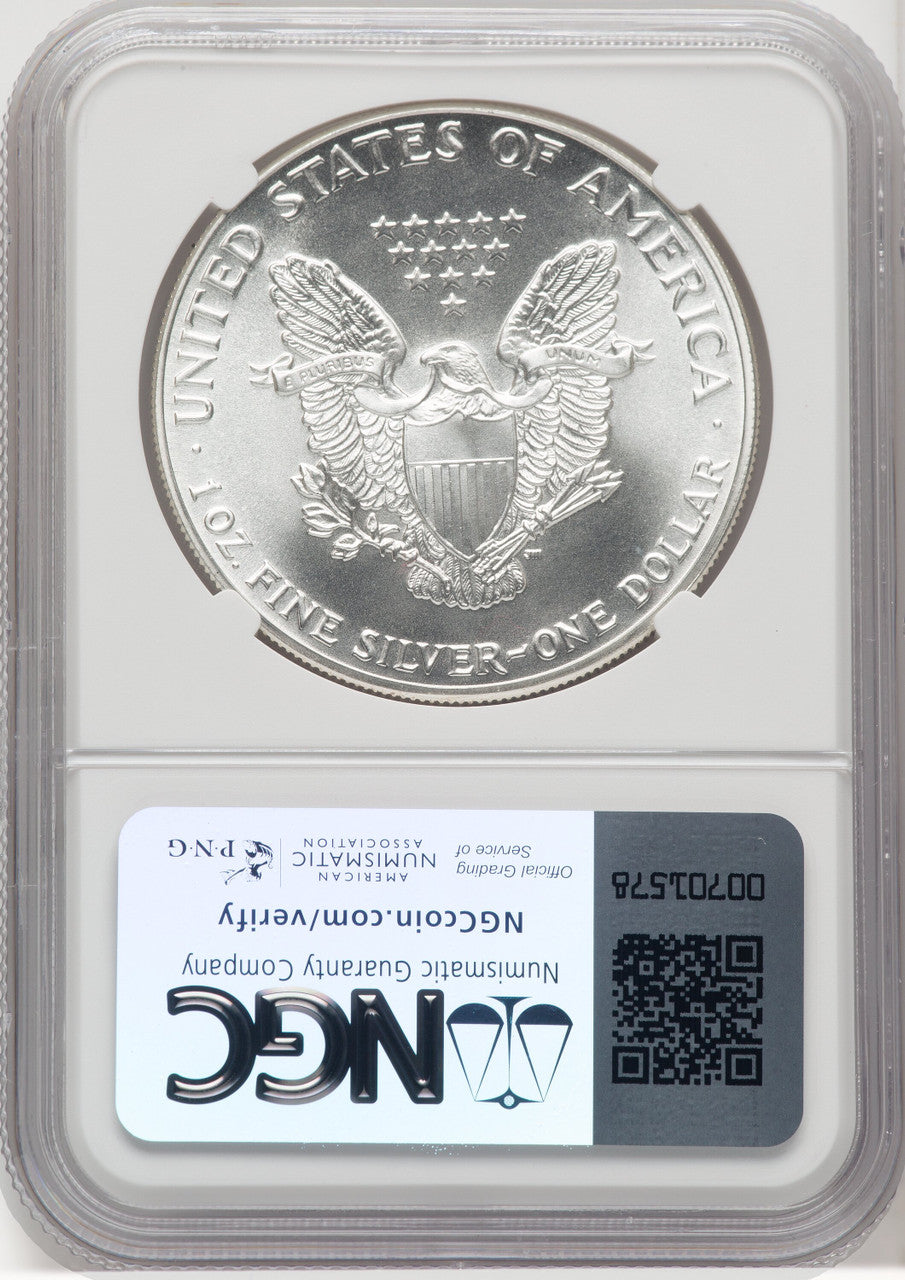 1986 S$1 Silver Eagle NGC MS70 Thomas Uram