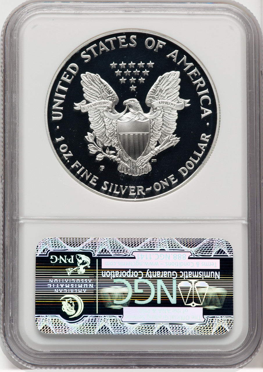 1998-P Silver Eagle Brown Label NGC PF70