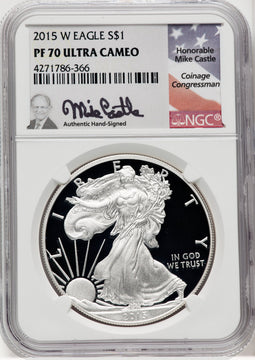 2015-W Silver Eagle Mike Castle NGC PF70