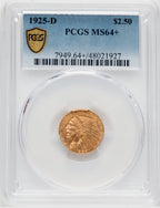 1925-D $2.50 Indian Quarter Eagle PCGS MS64+