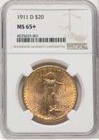 1911-D $20 Saint-Gaudens Double Eagle NGC MS65+ (766860045)