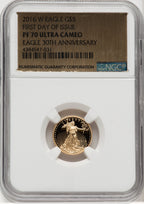 2016-W Gold American Eagle 4-Coin Set 30th Annv NGC PF70