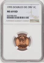 1995 1C DBL DIE RD Lincoln Cent NGC MS69 (765313001)