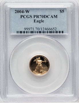 2004-W $5 Tenth-Ounce Gold Eagle Blue Gradient PCGS PR70 (767230084)