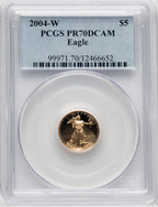 2004-W $5 Tenth-Ounce Gold Eagle Blue Gradient PCGS PR70 (767230084)