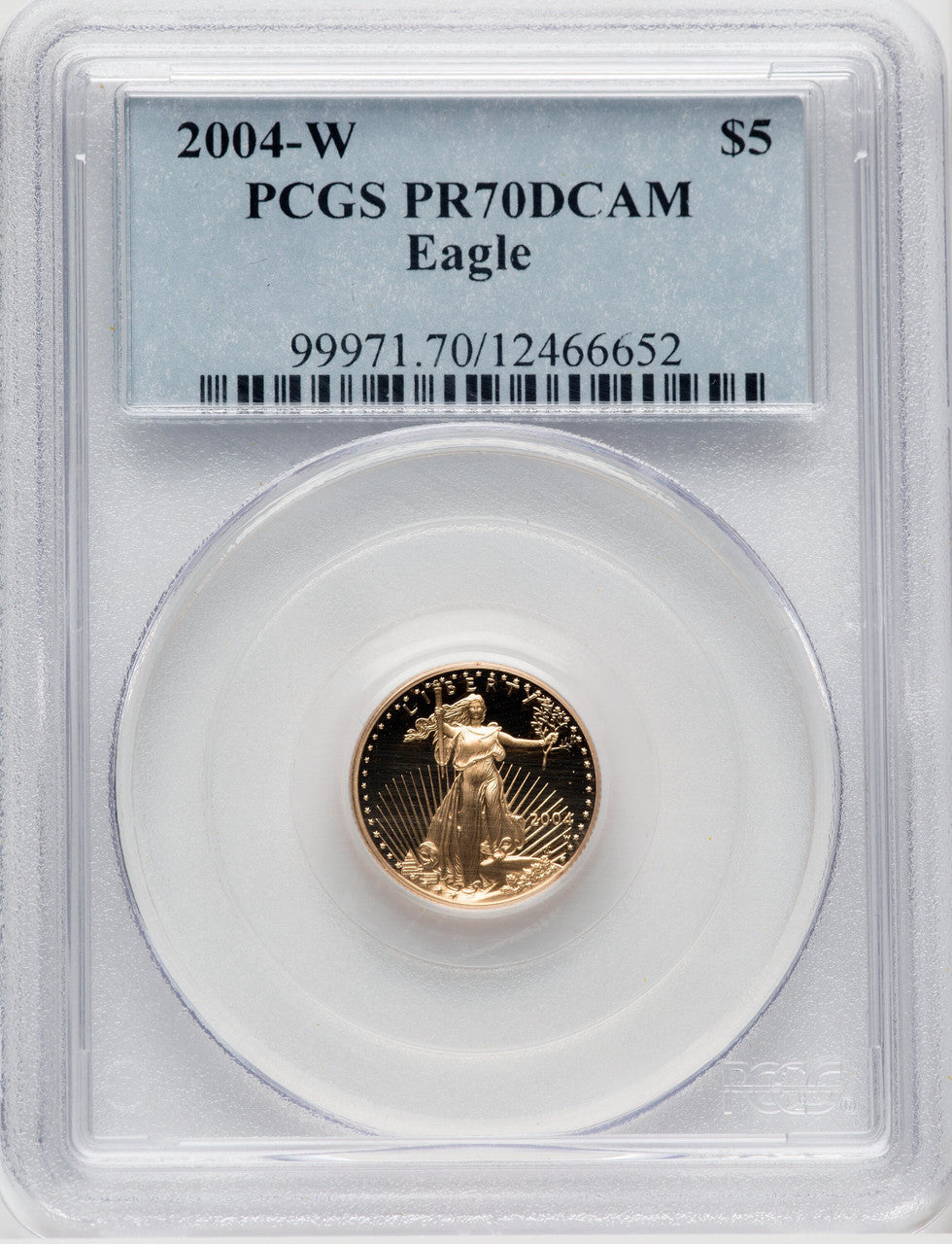 2004-W $5 Tenth-Ounce Gold Eagle Blue Gradient PCGS PR70 (767230084)