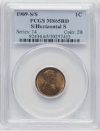 1909-S/S 1C S/Horizont RD Lincoln Cent PCGS MS65