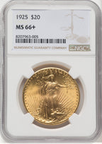 1925 $20 Saint-Gaudens Double Eagle NGC MS66+ (518970380)