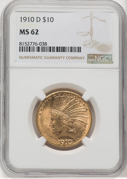 1910-D $10 Indian Eagle NGC MS62 (177068259)