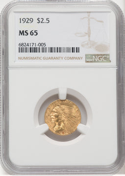 1929 $2.50 Indian Quarter Eagle NGC MS65 (768877013)