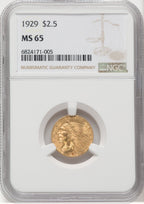 1929 $2.50 Indian Quarter Eagle NGC MS65 (768877013)