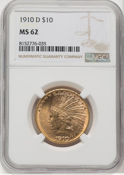 1910-D $10 Indian Eagle NGC MS62 (177068258)