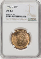 1910-D $10 Indian Eagle NGC MS62 (177068258)