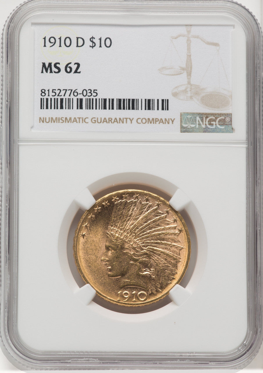 1910-D $10 Indian Eagle NGC MS62 (177068258)