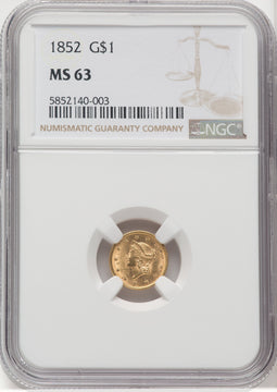 1852 G$1 Gold Dollar NGC MS63 (767836013)