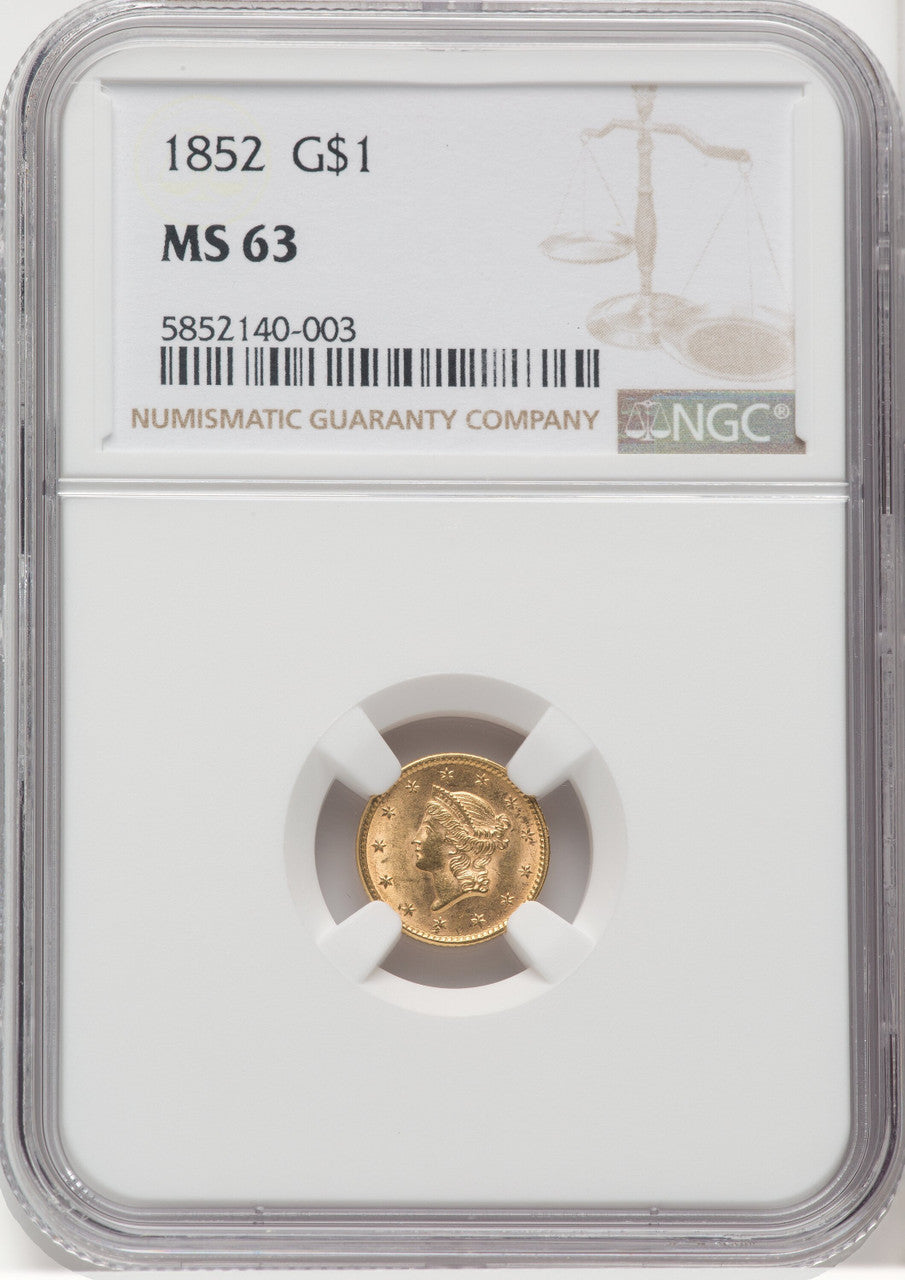 1852 G$1 Gold Dollar NGC MS63 (767836013)