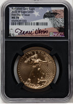 2022-W One-Ounce Burnished Gold Eagle FDI NGC MS70 Jennie Norris