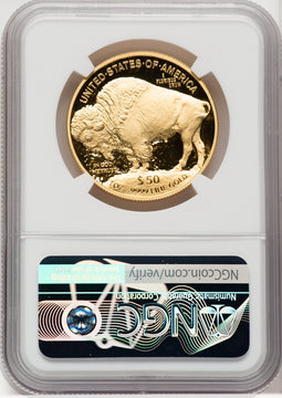 2017-W $50 Gold Buffalo NGC PF70 Mercanti Signed