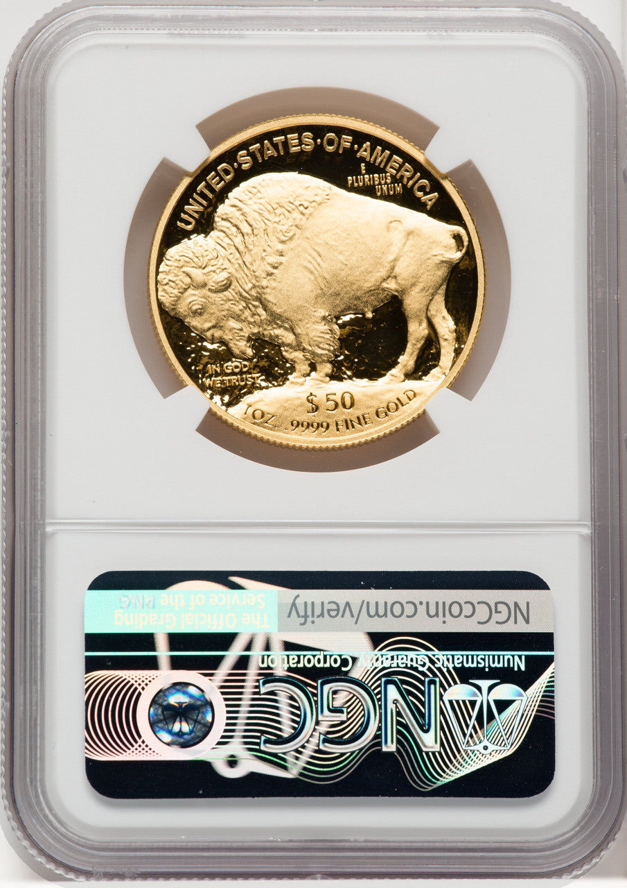 2017-W $50 Gold Buffalo NGC PF70 Mercanti Signed
