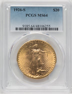 1926-S $20 Saint-Gaudens Double Eagle PCGS MS64