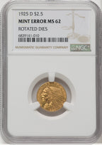 1925-D $2.50 Indian Quarter Eagle NGC MS62
