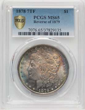 1878 7TF Reverse of 1879 Morgan Dollar PCGS MS65