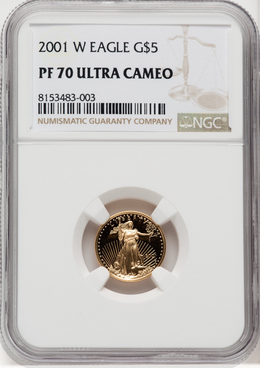 2001-W $5 Tenth-Ounce Gold Eagle NGC PF70 (762542066)