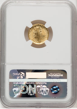 2016-W 10C Mercury Dime Gold 100th Anniversary First Strike NGC MS70 (769126002)