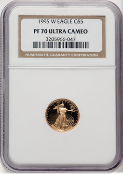 1995-W Gold American Eagle 4-Coin Set Brown Label NGC PF70