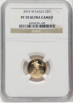 2015-W Gold American Eagle 4-Coin Set Brown Label NGC PF70