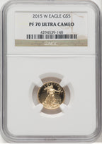 2015-W Gold American Eagle 4-Coin Set Brown Label NGC PF70