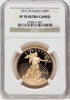 2012-W 1 oz Gold Eagle Brown Label NGC PF70