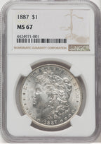 1887 $1 Morgan Dollar NGC MS67 (769263003)
