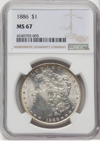 1886 $1 Morgan Dollar NGC MS67 (769264003)