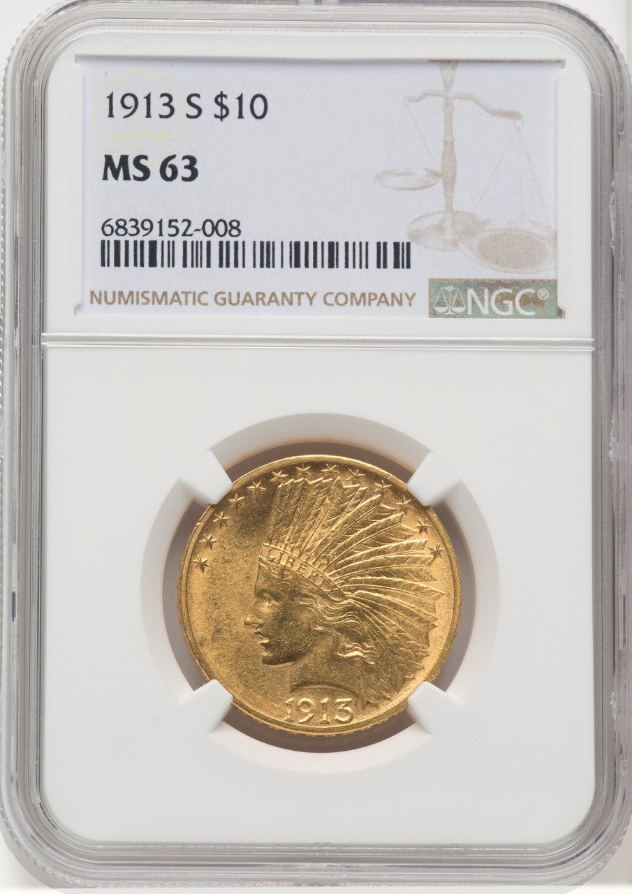 1913-S $10 Indian Eagle NGC MS63