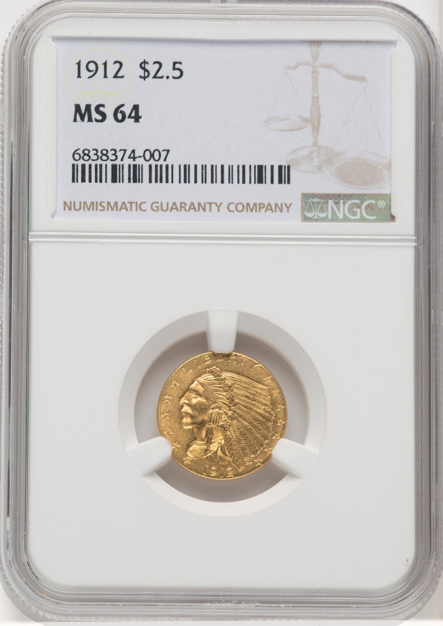 1912 $2.50 Indian Quarter Eagle NGC MS64 (769231010)