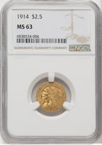 1914 $2.50 Indian Quarter Eagle NGC MS63 (769231011)