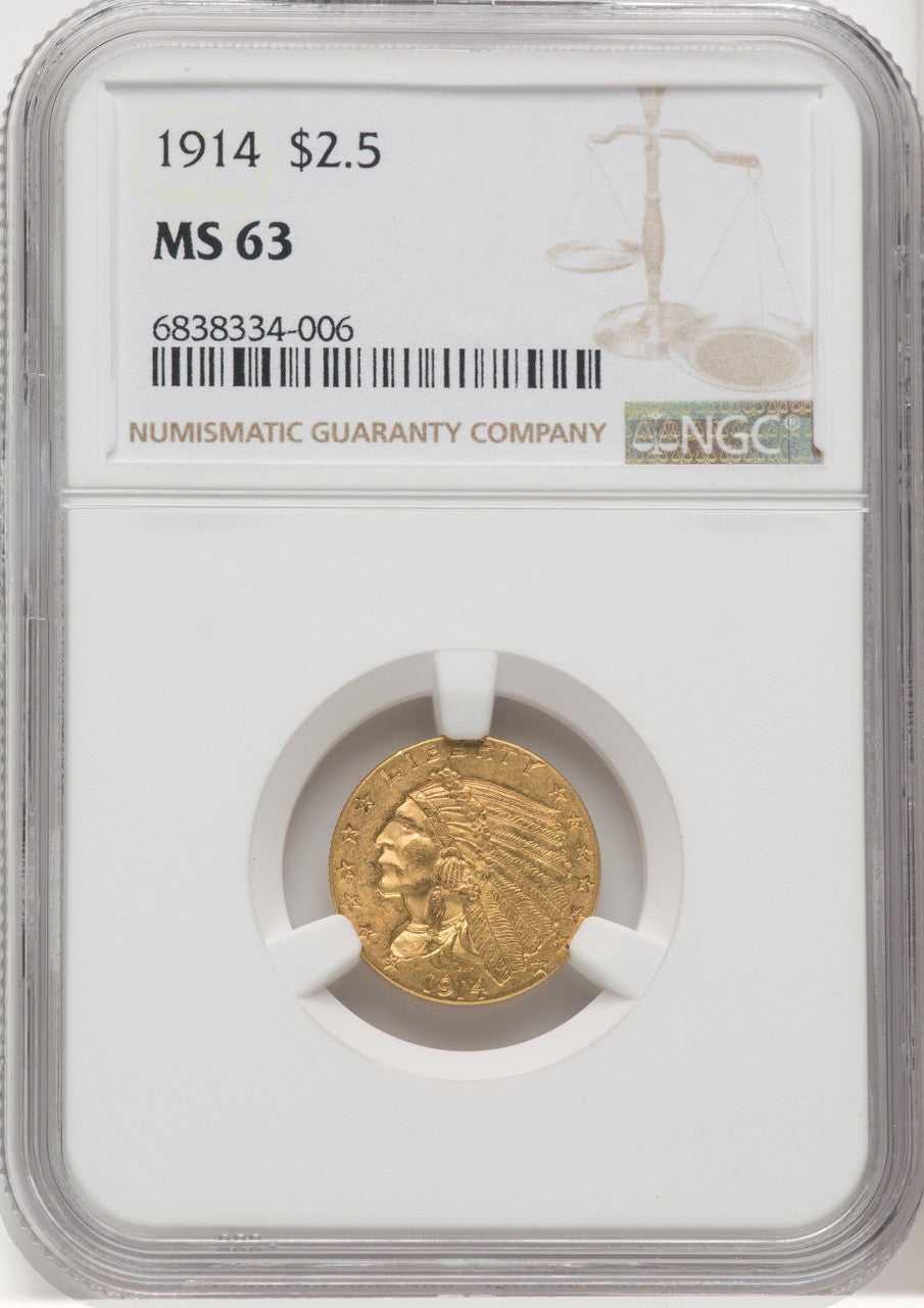 1914 $2.50 Indian Quarter Eagle NGC MS63 (769231011)