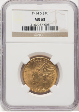 1914-S $10 Indian Eagle NGC MS63 (769231013)