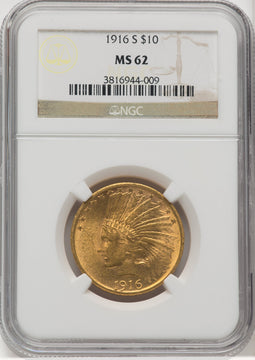 1916-S $10 Indian Eagle NGC MS62 (769231014)