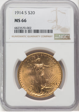 1914-S $20 Saint-Gaudens Double Eagle NGC MS66 (768602034)