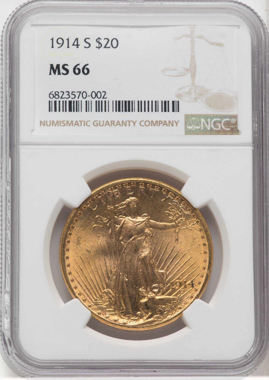 1914-S $20 Saint-Gaudens Double Eagle NGC MS66 (768602034)