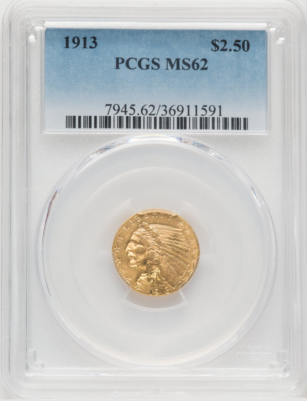 1913 $2.50 Indian Quarter Eagle PCGS MS62 (769006007)