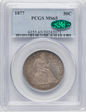 1877 50C CAC Seated Half Dollar PCGS MS65 (768987005)