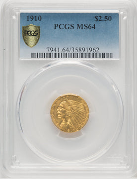 1910 $2.50 Indian Quarter Eagle PCGS MS64
