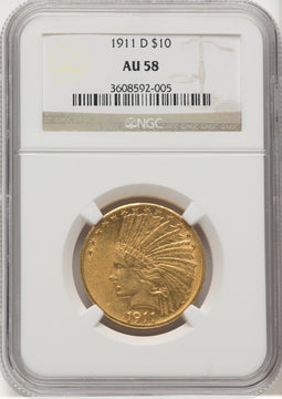 1911-D $10 Indian Eagle NGC AU58 (769135021)